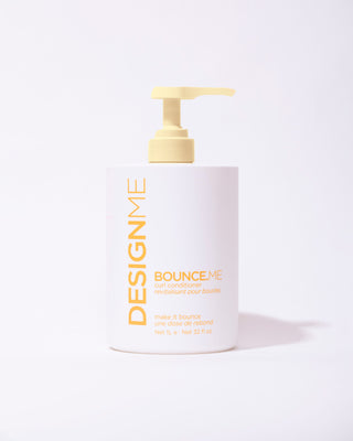 Front view of the BOUNCE.ME Curl Conditioner 1L bottle with a pump for easy use.