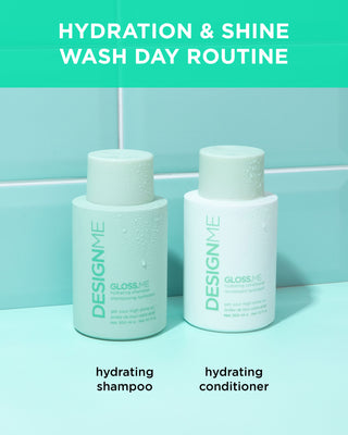 GLOSS.ME Hydration & Shine Bundle with light foam for a fresh, clean, and shiny hair wash.
