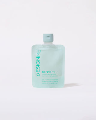 Front view of a green pouch of GLOSS.ME  Hydrating Shampoo discovery size 60ml