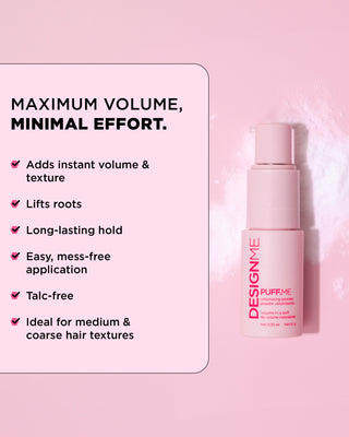PUFF.ME Volumizing Powder with list of benefits and features
