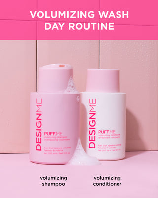PUFF.ME Volumizing Wash Day Bundle with light foam for a fresh wash feel.