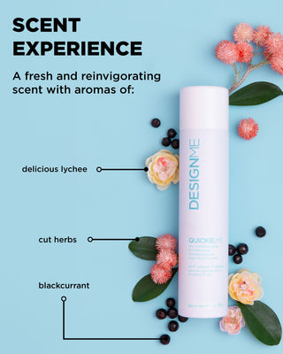Scent cues for QUICKIE.ME Dry Shampoo for Light Tones with floral, herbal and fruity notes