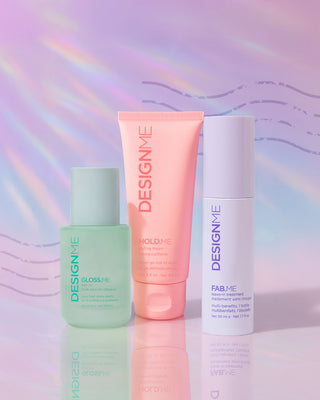 DESIGNME Adventure Awaits Kit products with an iridescent background.