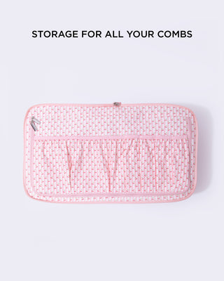 Removable thermal-resistant bottom also has storage to hold combs & other hair accessories.