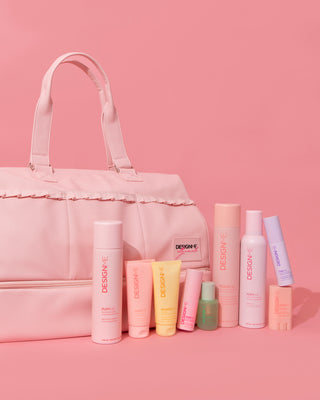 The Stylist Bundle sitting next to the Ally Nicole Travel Beauty bag.