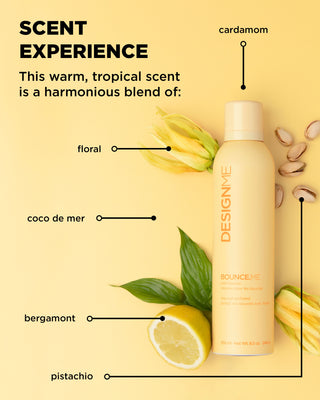 Describing the warm, tropical scent of curl mousse