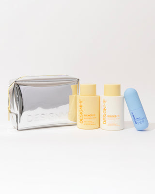 Curl-enhancing signature kit displays on a grey background.