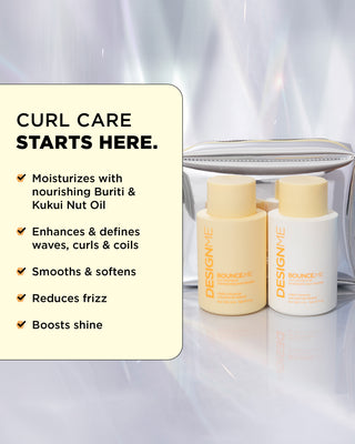 BOUNCE.ME curl shampoo and conditioner moisturizes, enhances, defines and smooths frizz.