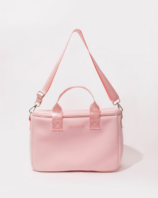 Forever salty beach cooler with removable & adjustable straps front view.