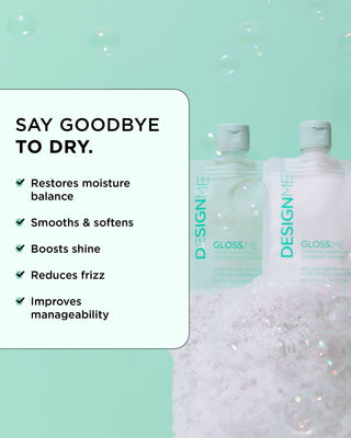 GLOSS.ME Hydrating Shampoo & Conditioner Discovery Sizes with a list of key benefits