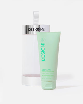 GLOSS.ME hydrating treatment mask ornament displayed outside of packaging on a grey background.