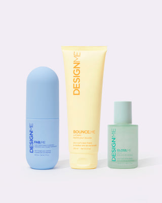 DESIGNME Hydrate & Define Curl Bundle on a grey background.