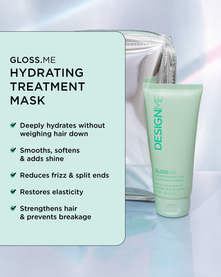 GLOSS.ME hydrating treatment mask deeply hydrates without weighing hair down, smooths, softens, reduces frizz, restores elasticity.