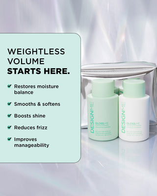 GLOSS.ME shampoo & conditioner restores moisture balance, smooths, softens, boosts shine and reduces frizz.