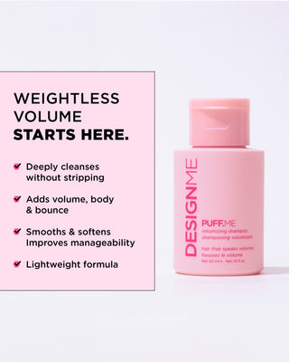 PUFF.ME shampoo deeply cleanses, adds volume, smooths and softens.