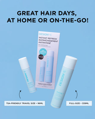 QUICKIE.ME dry shampoo duo includes full size 96ML and travel size 339ML in one box.