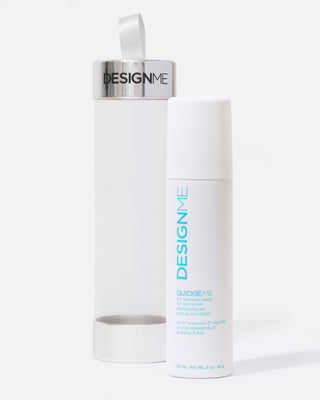 QUICKIE.ME dry shampoo for light tones displayed outside packaging on a grey background.