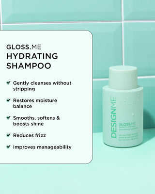 GLOSS.ME hydrating shampoo gently cleanses, restores moisture balance, smooths and softens, reduces frizz.