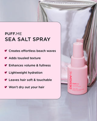 PUFF.ME sea salt spray creates effortless beach waves, adds tousled texture, enhances volume, leaves hair soft & touchable and wont dry your hair out.