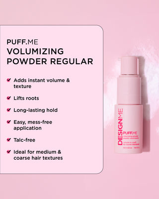 PUFF.ME Volumizing Powder with list of benefits and features