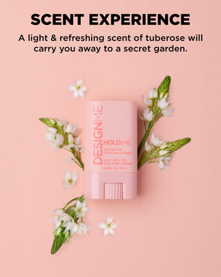 HOLD.ME styling stick scent experience is a light & refreshing scent of tuberose.