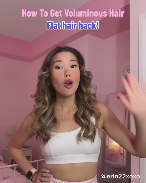 Video describing the benefits of using PUFF.ME volumizing treatment on fine flat hair. Video describes benefits such as thicker, fuller looking hair.