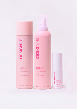 PUFF.ME Volume Styling Bundle Light: includes mousse, dry texture spray, and Light volumizing powder.
