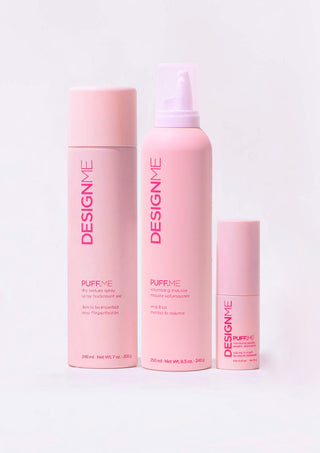 PUFF.ME Volume Styling Bundle Regular: includes mousse, dry texture spray, and regular volumizing powder.